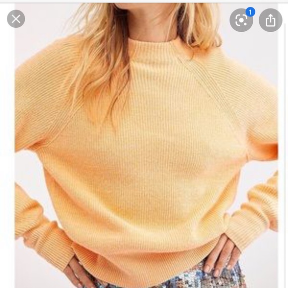 Free People Too Good Pullover Orange XS - Picture 3 of 5